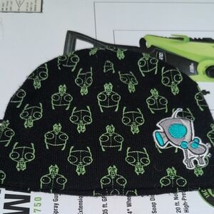 Hot Topic Black and Green GIR Beanie Hat